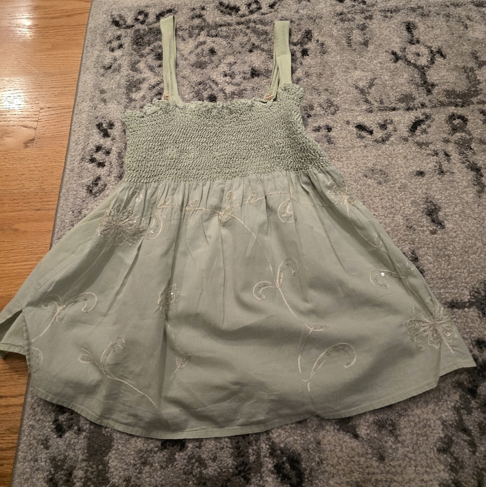 Elegant Green Embroidered Camisole Top